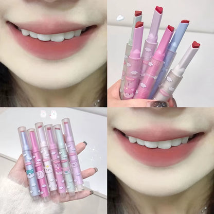 6 Colors Heart-Shaped Velvet Lipstick Makeup Waterproof Non-Stick Cup Matte Solid Lip Tint Pen Lasting Sexy Red Lipstick Pencil